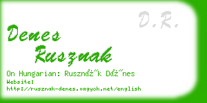 denes rusznak business card